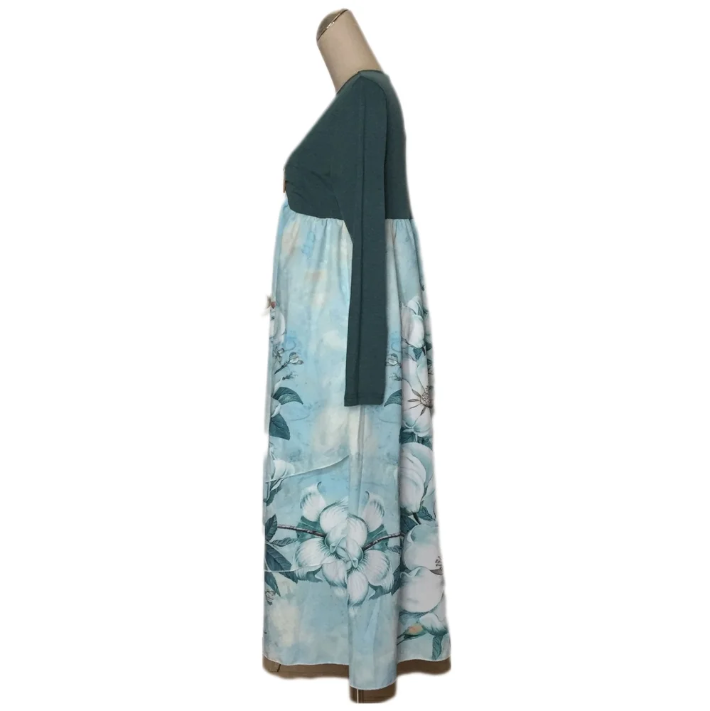 Blue 🛍️ Floral long sleeve NWT Dress Sz S - Picture 2 of 8